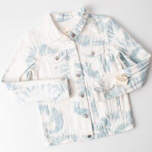 NEW Altar'd State Women's Small‎ Blue Ivory Jean Star Jacket